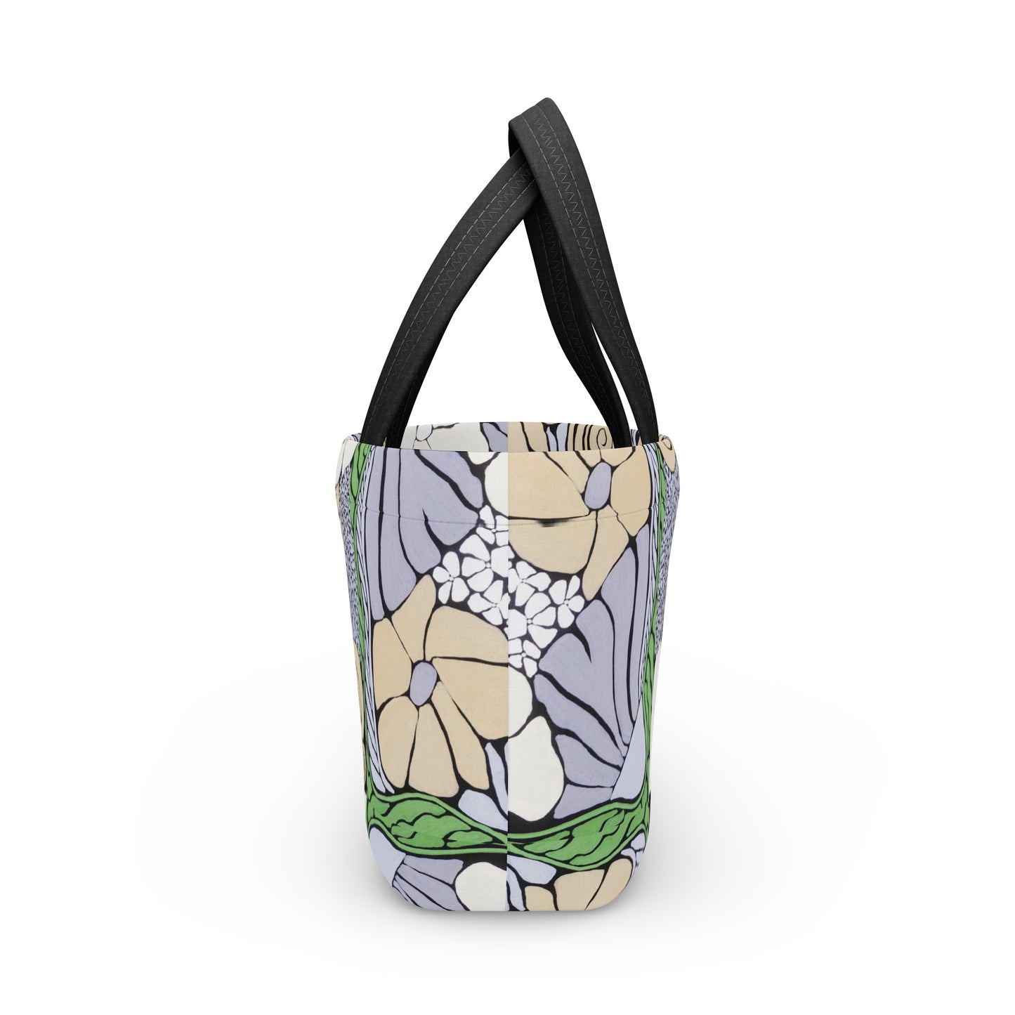 Floral Art Nouveau Lunch Bag — Vintage Botanical Pattern Insulated Tote