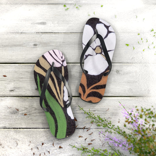 Garden moment Flip Flops – Retro Botanical Beach Sandals