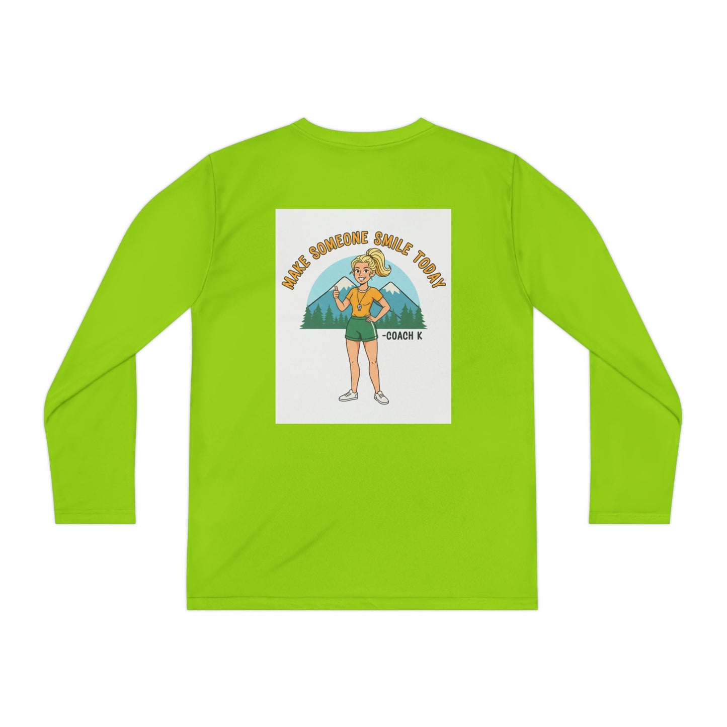 Youth Long Sleeve Tee — 'Run Mountain Climb Train' Graphic Athletic Shirt