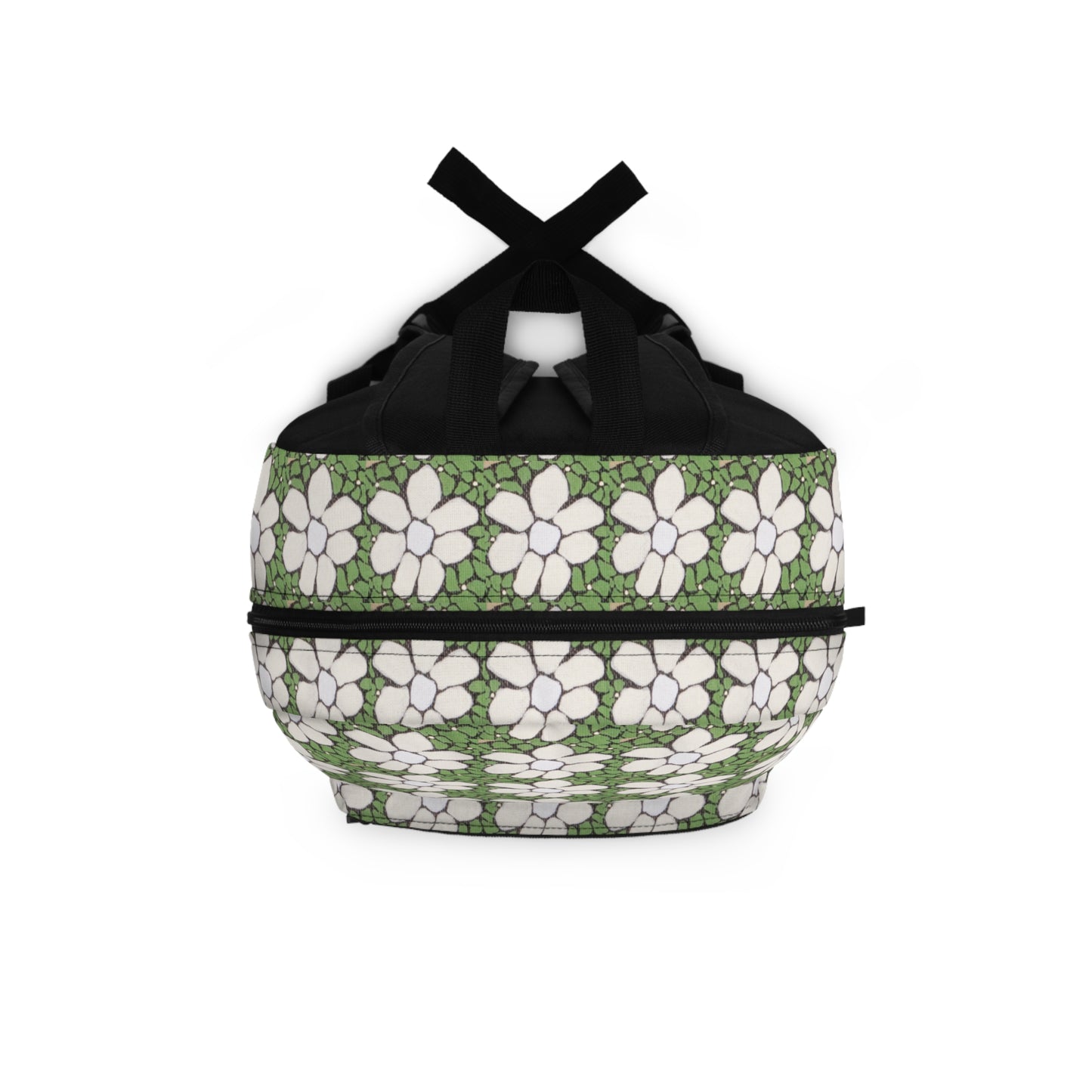 Daisy Meadow Backpack — Green Floral Pattern School & Everyday Bag