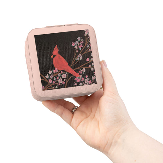 The red thread Cardinal Blossom Jewelry Travel Case — Compact Travel Jewelry Organizer