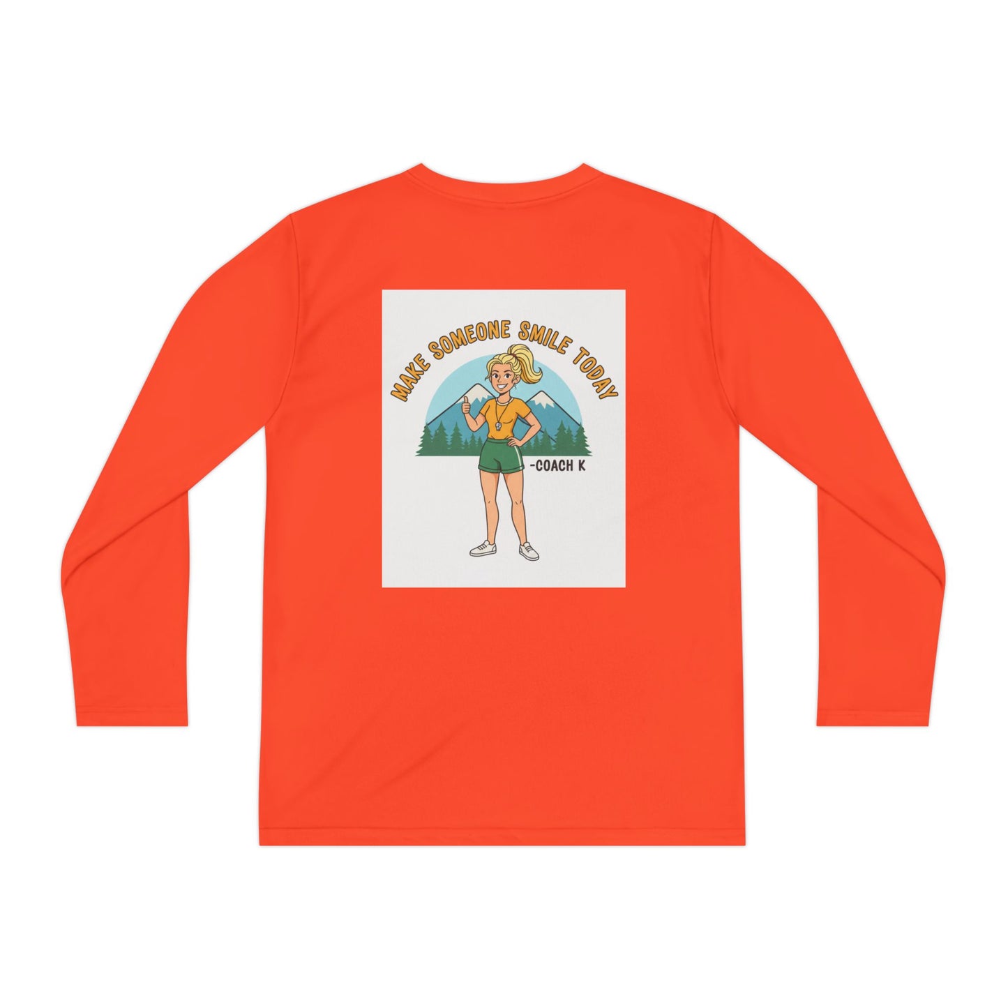 Youth Long Sleeve Tee — 'Run Mountain Climb Train' Graphic Athletic Shirt