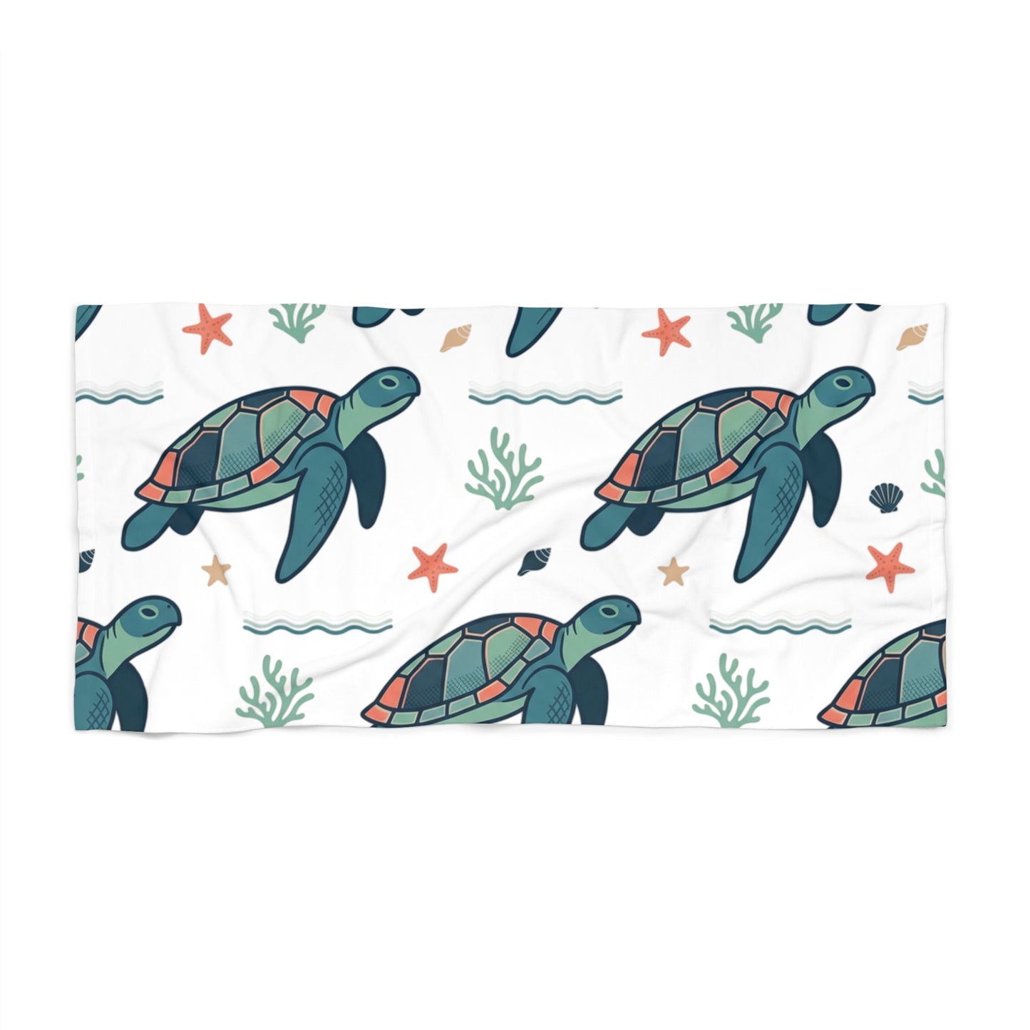 Sea Turtle Beach Towel — Cute Coastal Ocean Pattern for Summer & Beach Trips