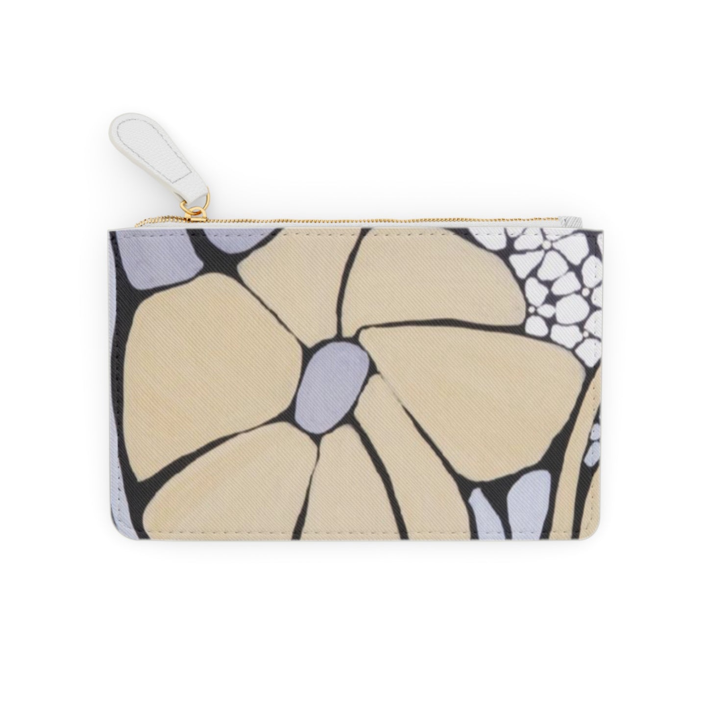 Floral Mini Clutch Bag — © Art Haven & Co Beige Blossom Zip Pouch