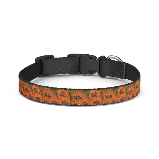 Orange wildflower Clip-On Pet Collar — Adjustable Stylish Dog Collar