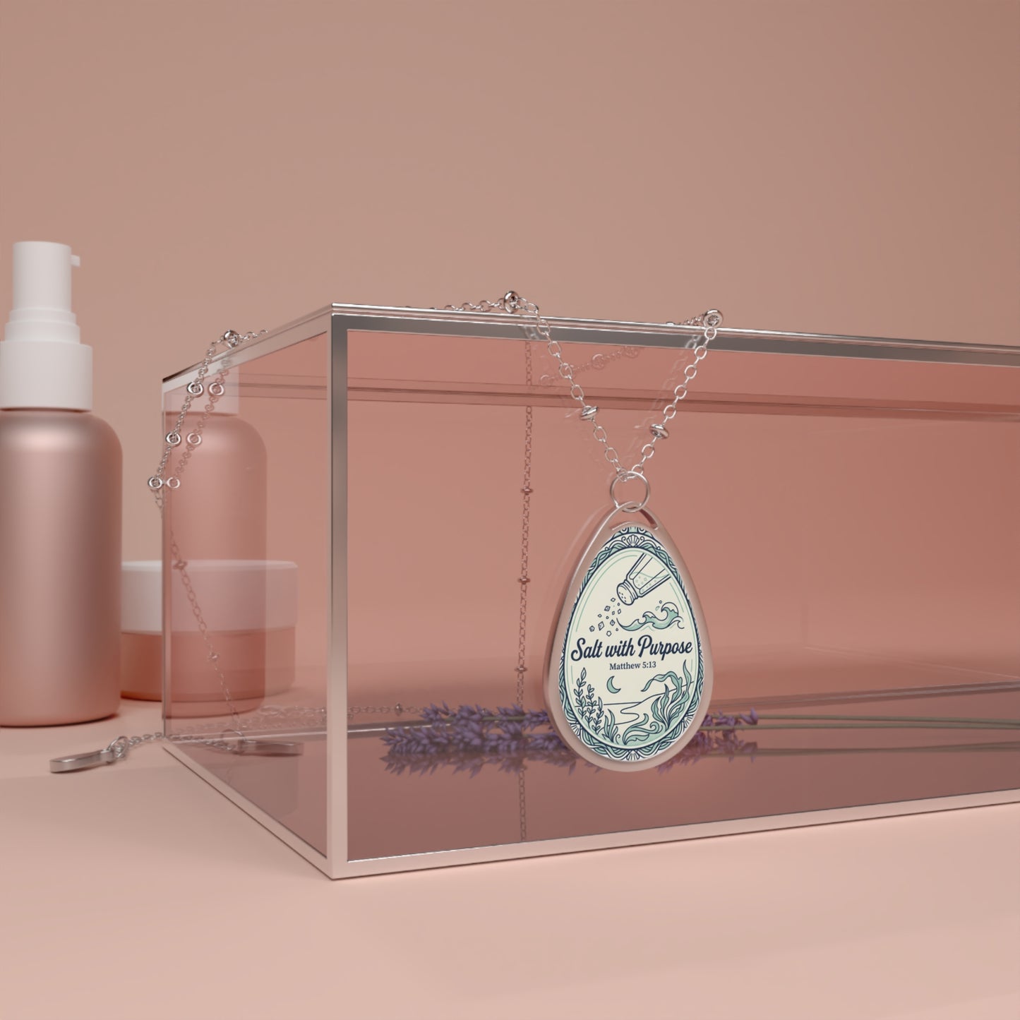 Salt With Purpose Oval Necklace — Inspirational Scripture Pendant (Matthew 5:13)