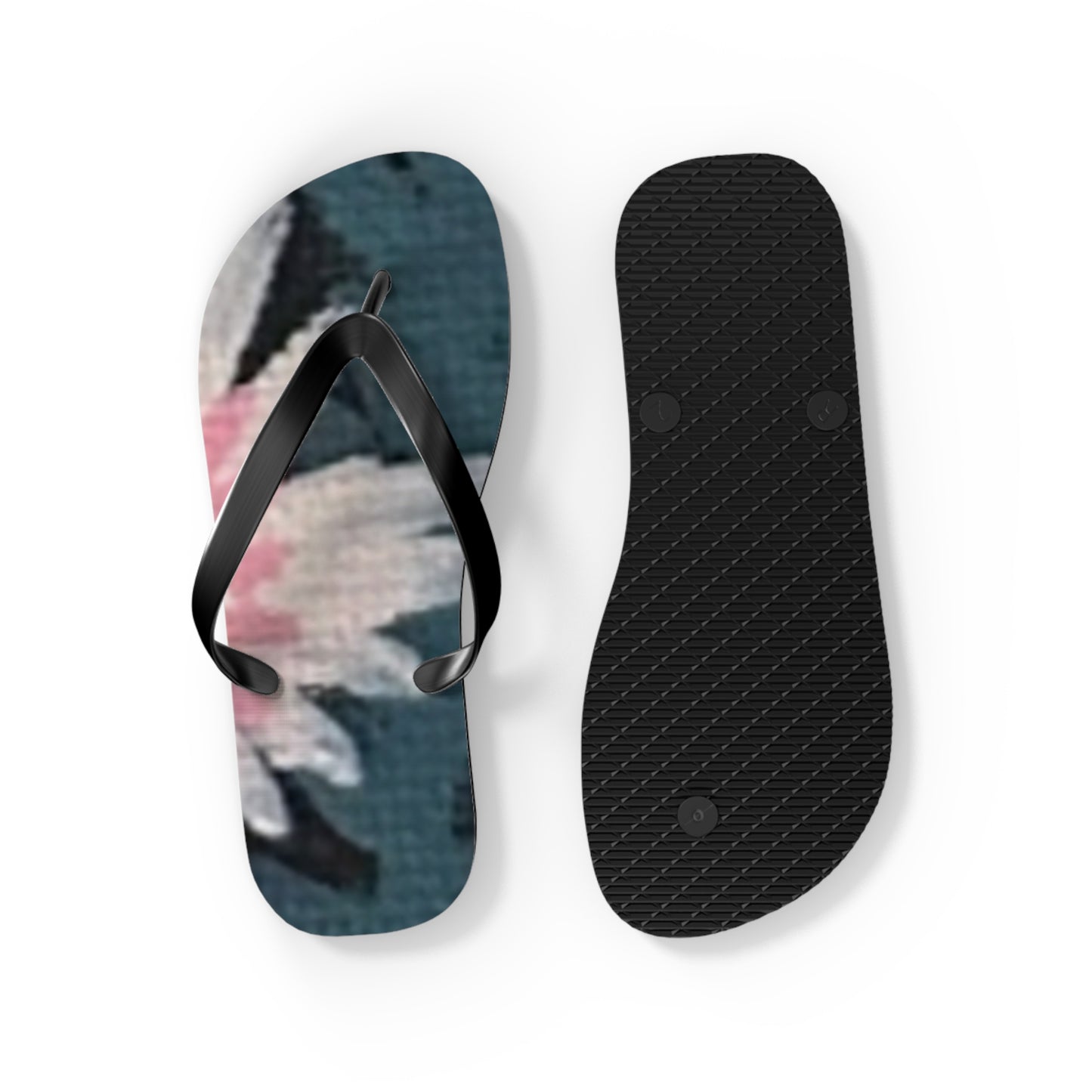 Wild Garden Reverie Beach Flip Flops — Pink Daisy Printed Summer Sandals