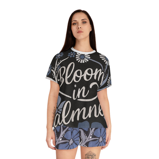 Bloom in Calmness Women's Pajama Set - Floral Short Sleepwear
