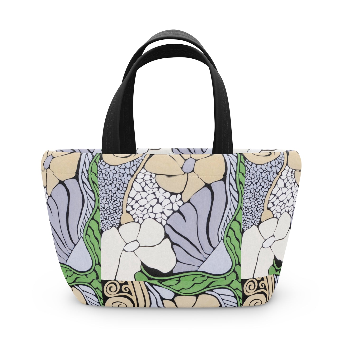 Floral Art Nouveau Lunch Bag — Vintage Botanical Pattern Insulated Tote