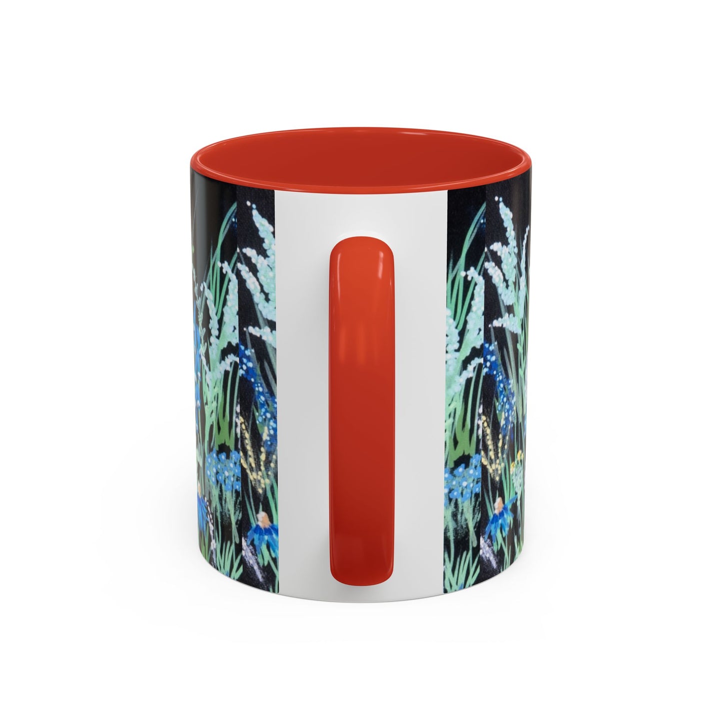 Blue hour bloom Floral Meadow Accent Coffee Mug — Blue Wildflower Garden Design (11/15oz)