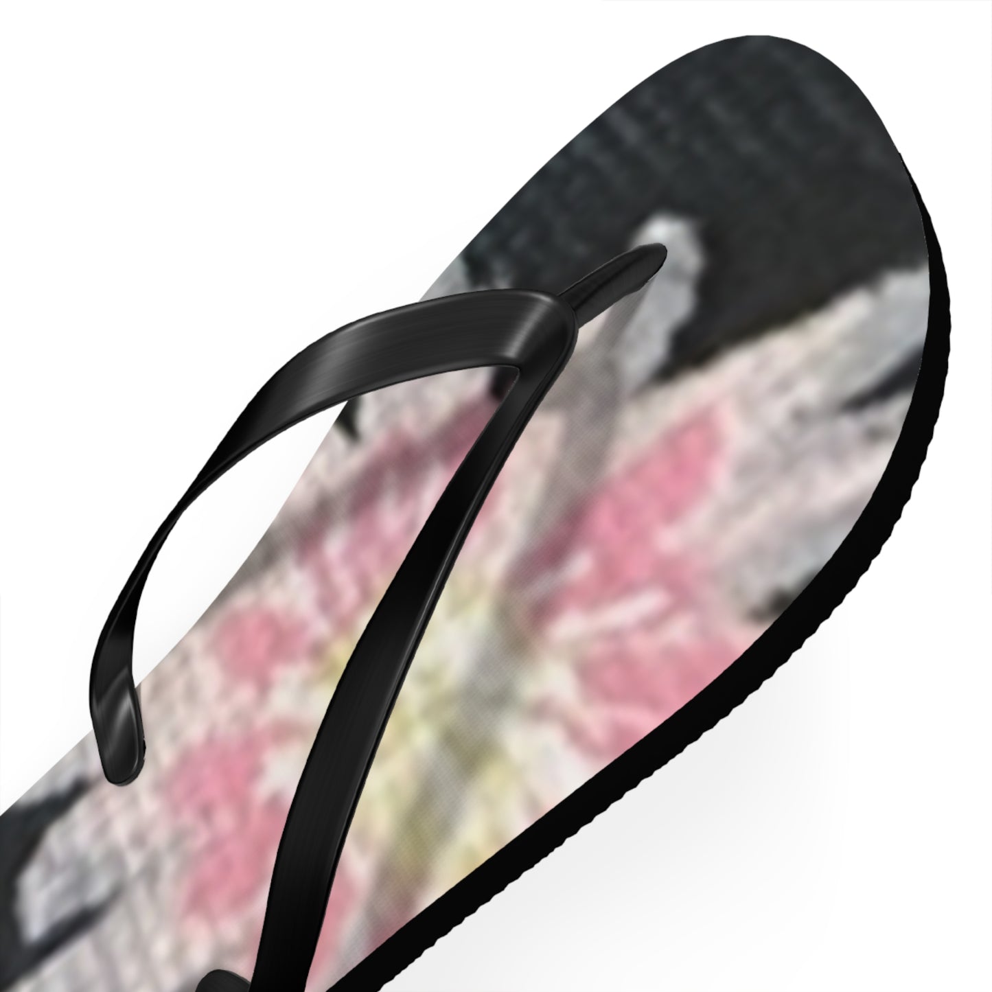 Wild Garden Reverie Beach Flip Flops — Pink Daisy Printed Summer Sandals