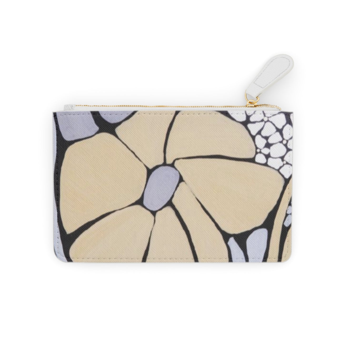 Floral Mini Clutch Bag — © Art Haven & Co Beige Blossom Zip Pouch