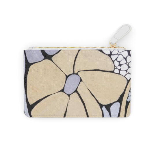 Floral Mini Clutch Bag — © Art Haven & Co Beige Blossom Zip Pouch