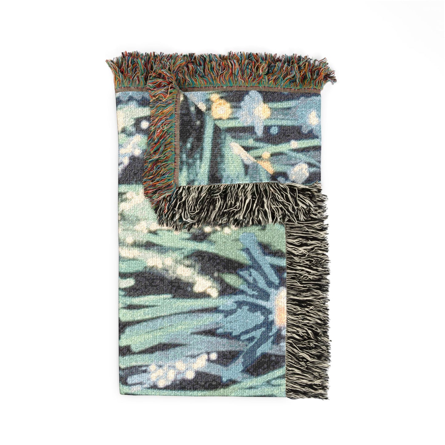 Botanical Woven Blanket – Impressionist Floral Throw