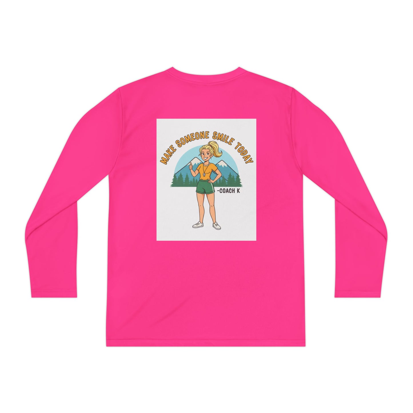 Youth Long Sleeve Tee — 'Run Mountain Climb Train' Graphic Athletic Shirt