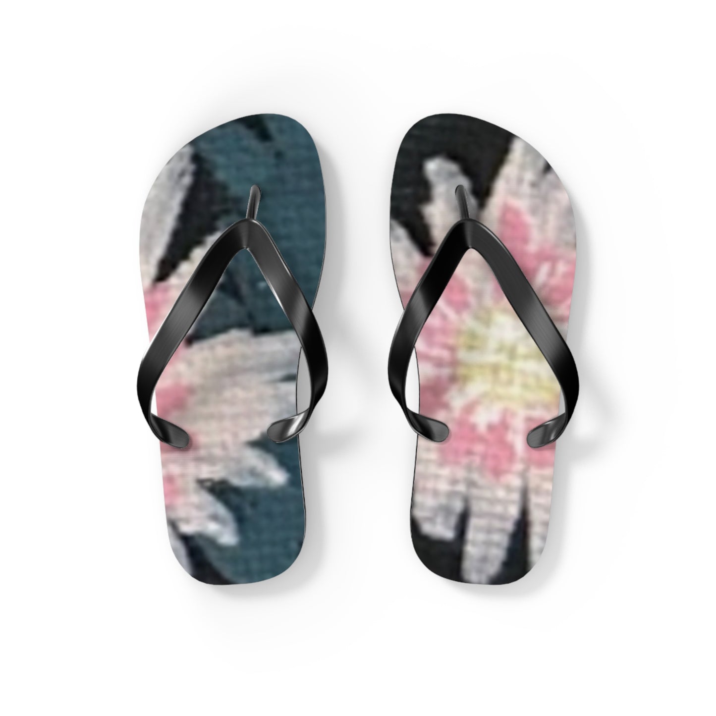 Wild Garden Reverie Beach Flip Flops — Pink Daisy Printed Summer Sandals