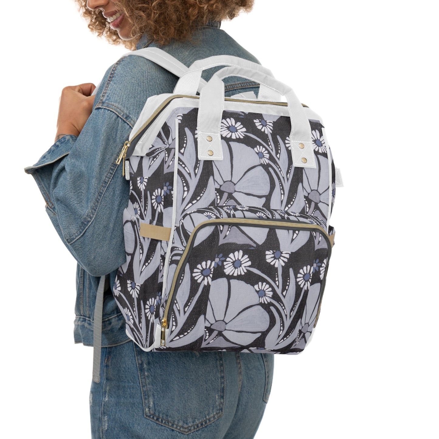 Floral Multifunctional Diaper Backpack