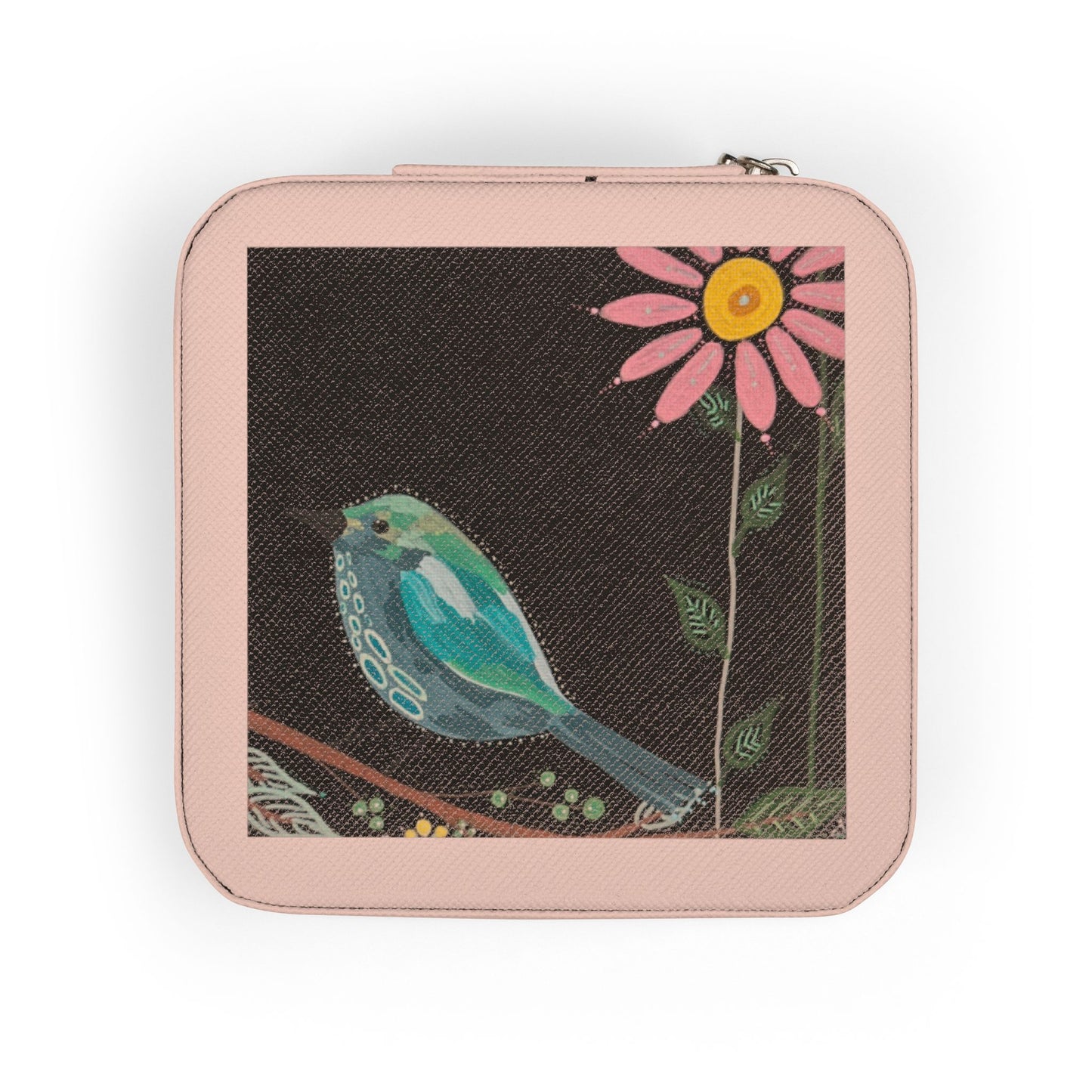 Bird & Bloom Jewelry Travel Case — Compact Portable Ring and Earring Organizer