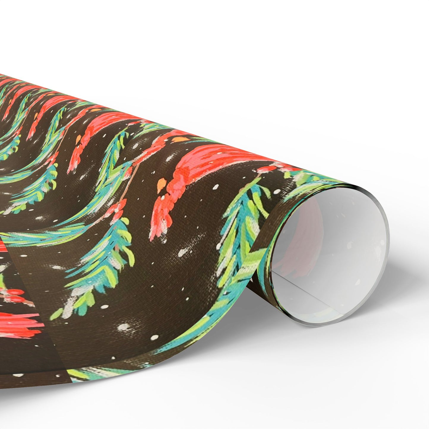 Holiday Poinsettia Wrapping Paper — Dark Botanical Gift Wrap