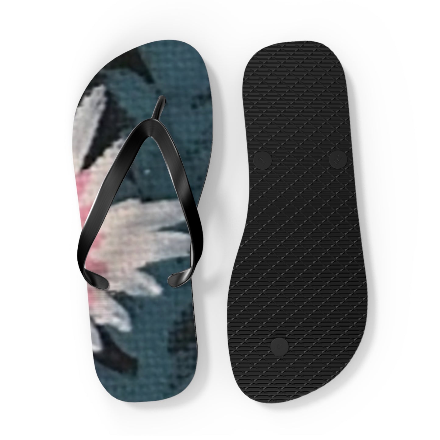 Wild Garden Reverie Beach Flip Flops — Pink Daisy Printed Summer Sandals