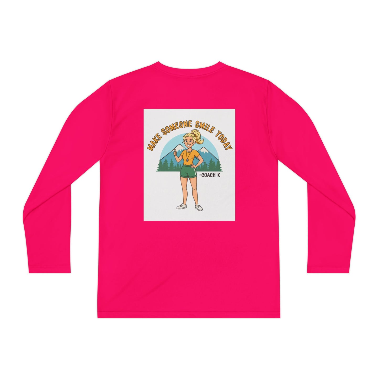 Youth Long Sleeve Tee — 'Run Mountain Climb Train' Graphic Athletic Shirt