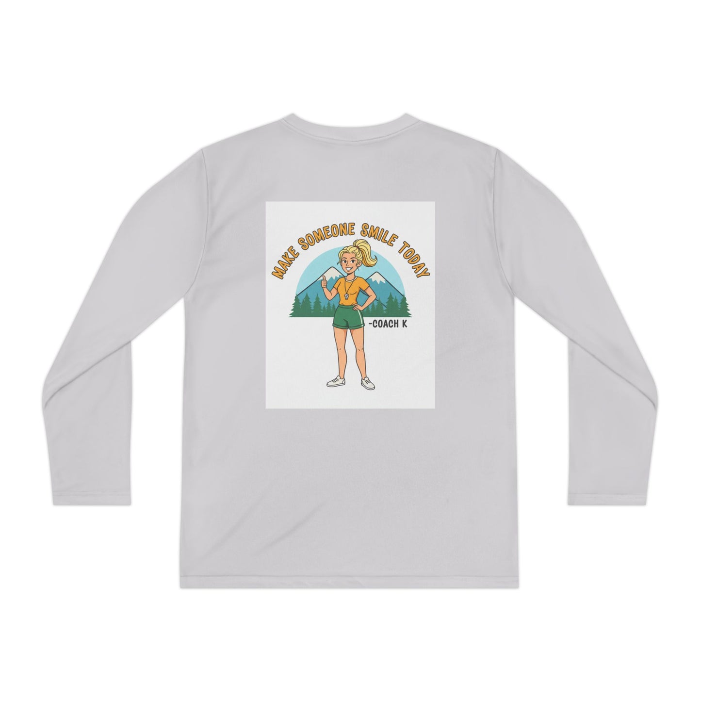 Youth Long Sleeve Tee — 'Run Mountain Climb Train' Graphic Athletic Shirt