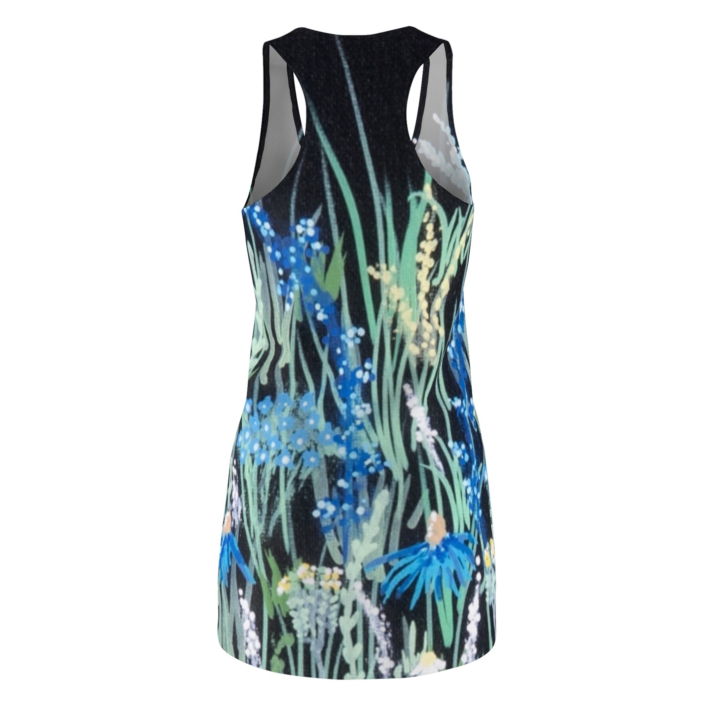 Floral Meadow Racerback Dress – Blue Wildflower Print AOP