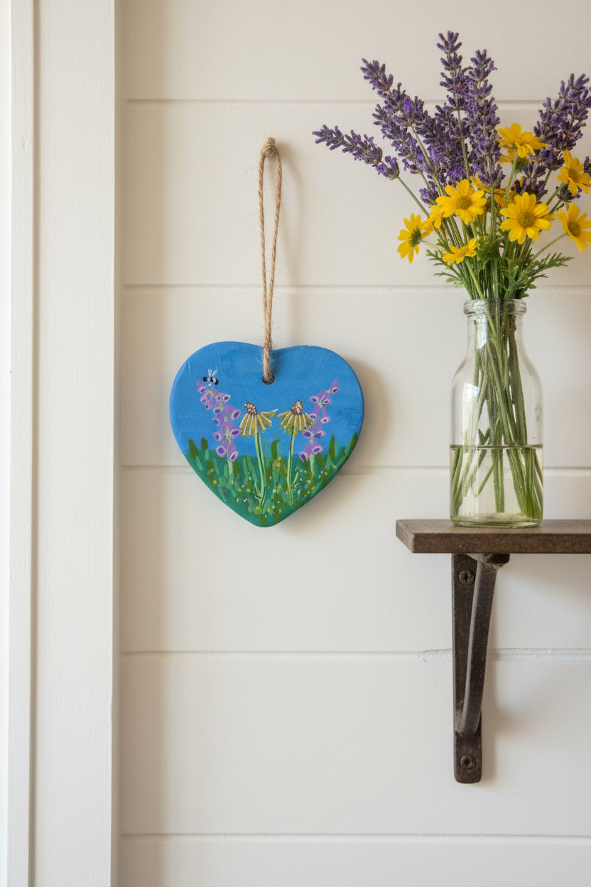 Bee Blessing Heart Charm