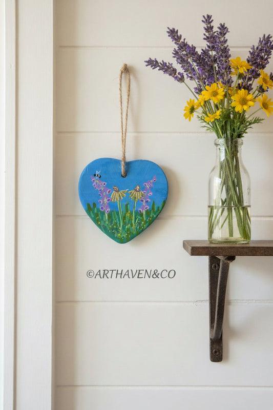 Bee Blessing Heart Charm