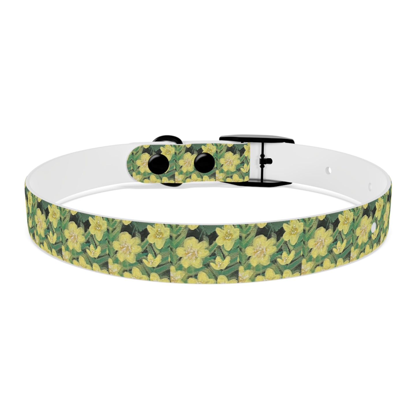 Yellow Floral Dog Collar — Spring Daffodil Pattern for Small & Medium Dogs