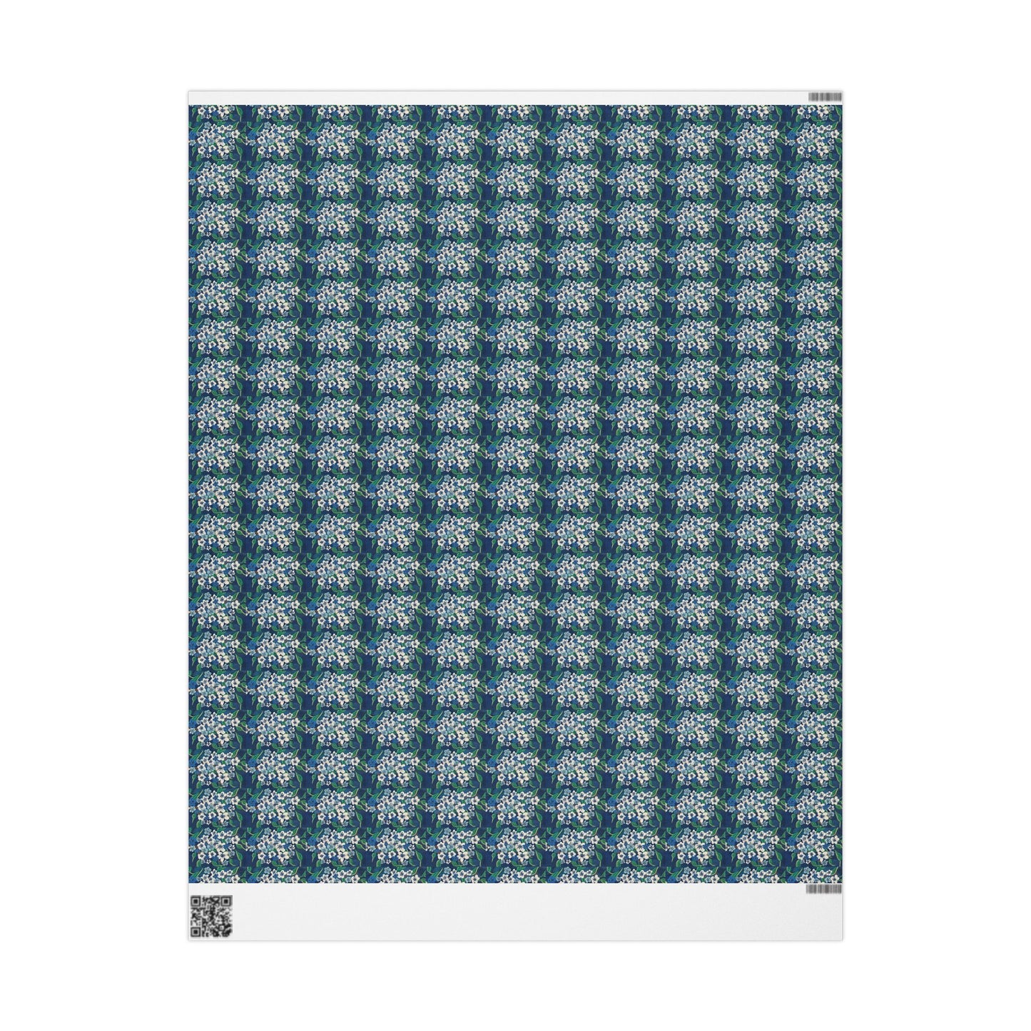 Floral Blue Wrapping Paper Roll — Vintage Forget-Me-Not Pattern