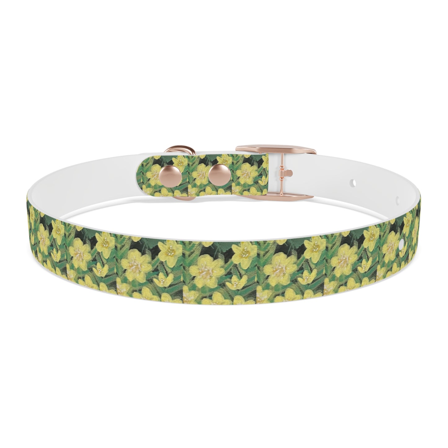 Yellow Floral Dog Collar — Spring Daffodil Pattern for Small & Medium Dogs