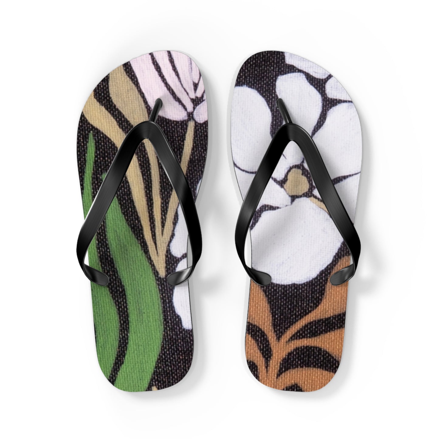 Garden moment Flip Flops – Retro Botanical Beach Sandals