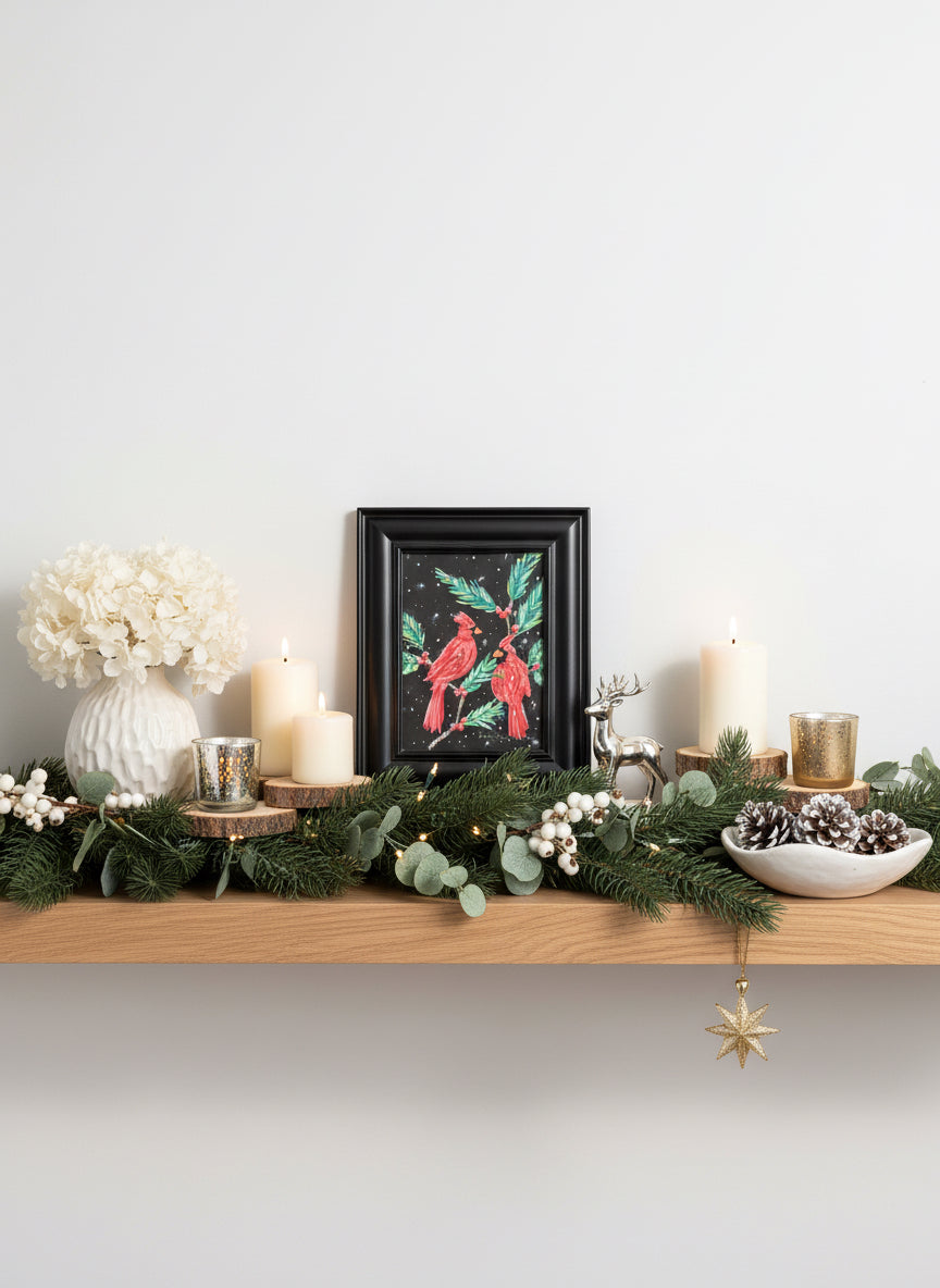 Cardinals in snowfall SOLD