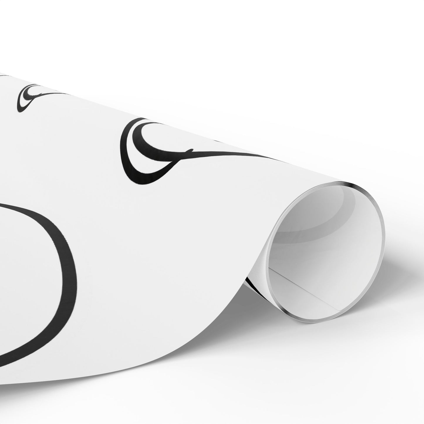 Smiling Face Pattern Wrapping Paper — Minimal Black & White Gift Wrap