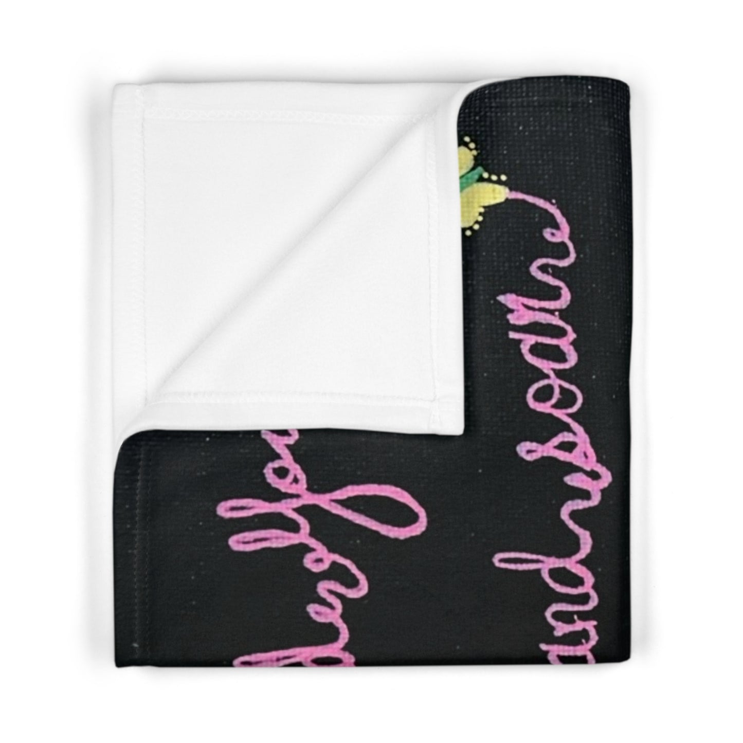 Baby Blanket - Pink Bird on Branch with 'Spread Your Wings and Soar' Floral Fleece