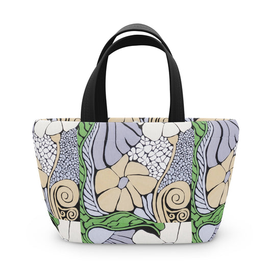 Floral Art Nouveau Lunch Bag — Vintage Botanical Pattern Insulated Tote