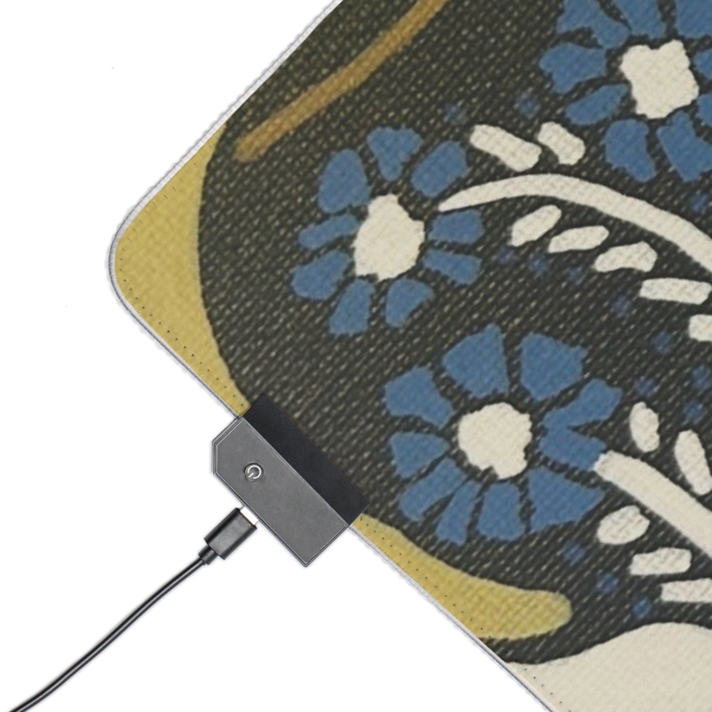 Floral LED Gaming Mouse Pad – RGB Extended Desk Mat with Blue Flower Design