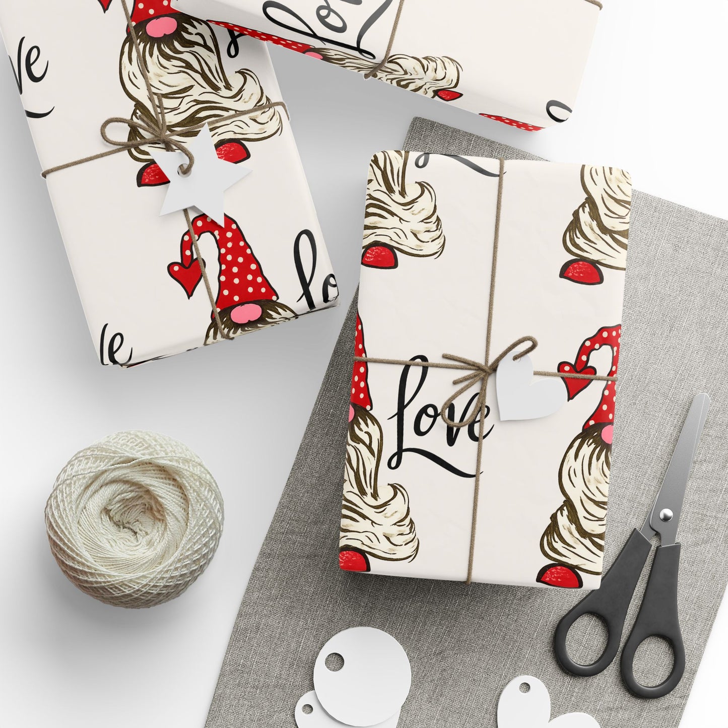 Love Gnome Wrapping Paper - Cute Valentine Holiday Gift Wrap