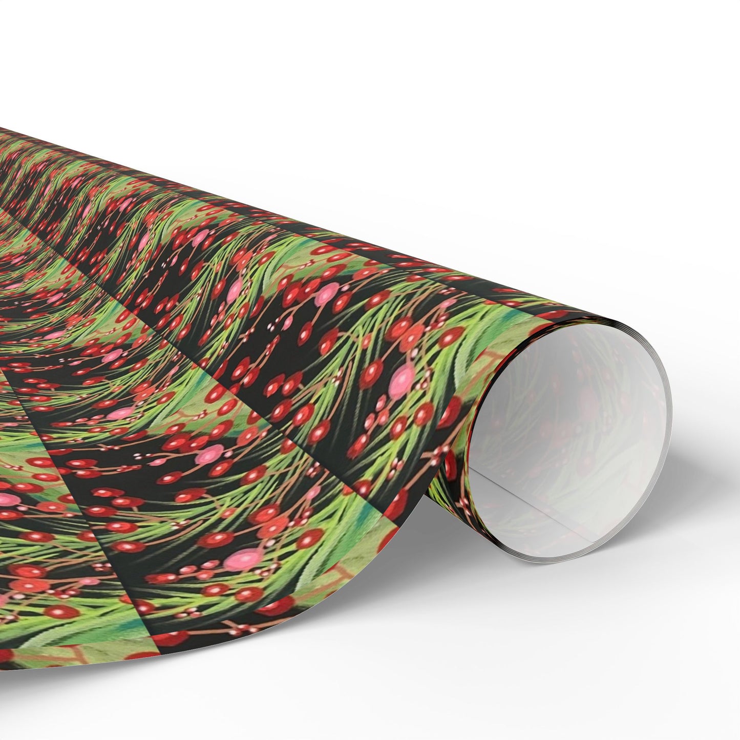 Holiday Berry Plaid Wrapping Paper - Festive Red & Green Gift Wrap
