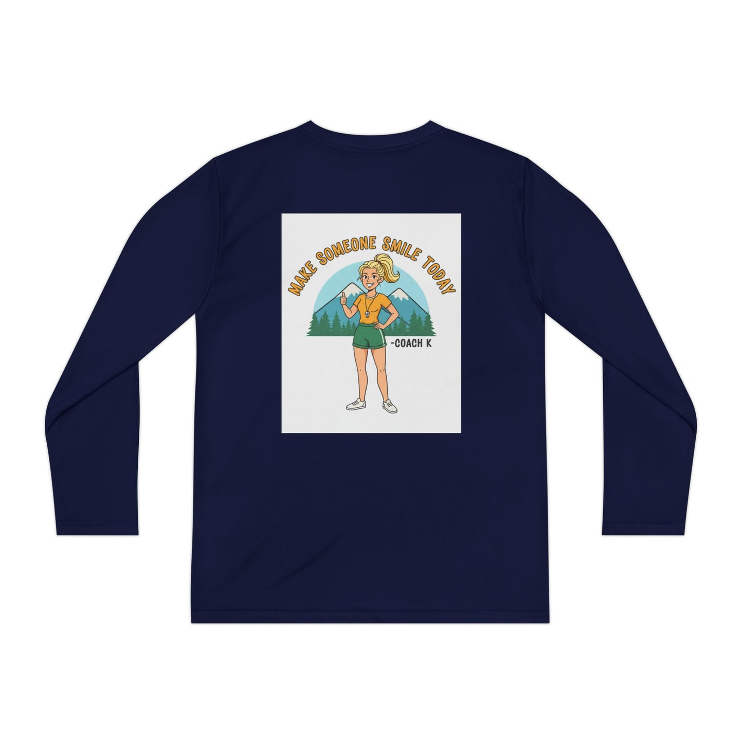 Youth Long Sleeve Tee — 'Run Mountain Climb Train' Graphic Athletic Shirt