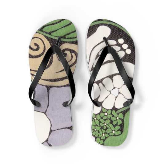 Whim & Tendril Flip Flops — Day of the Dead Inspired Beach Sandals