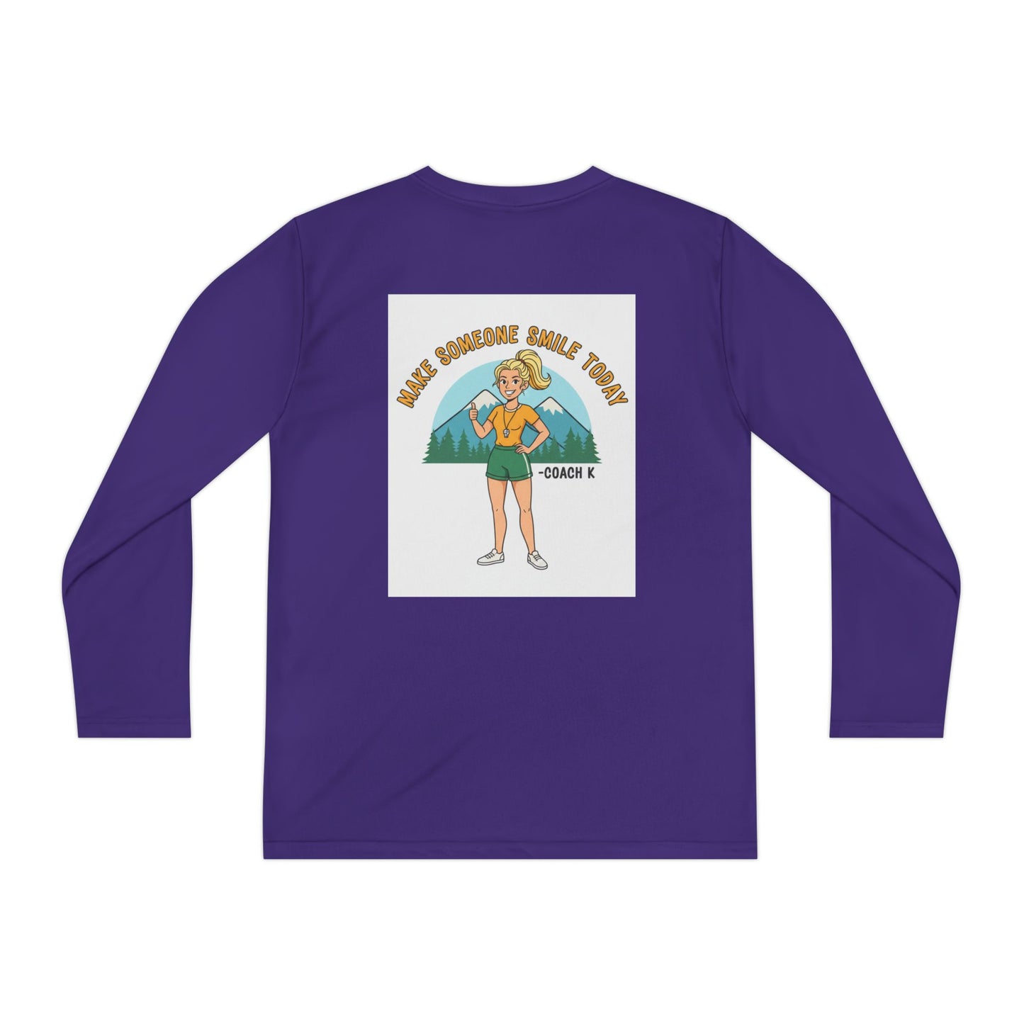 Youth Long Sleeve Tee — 'Run Mountain Climb Train' Graphic Athletic Shirt