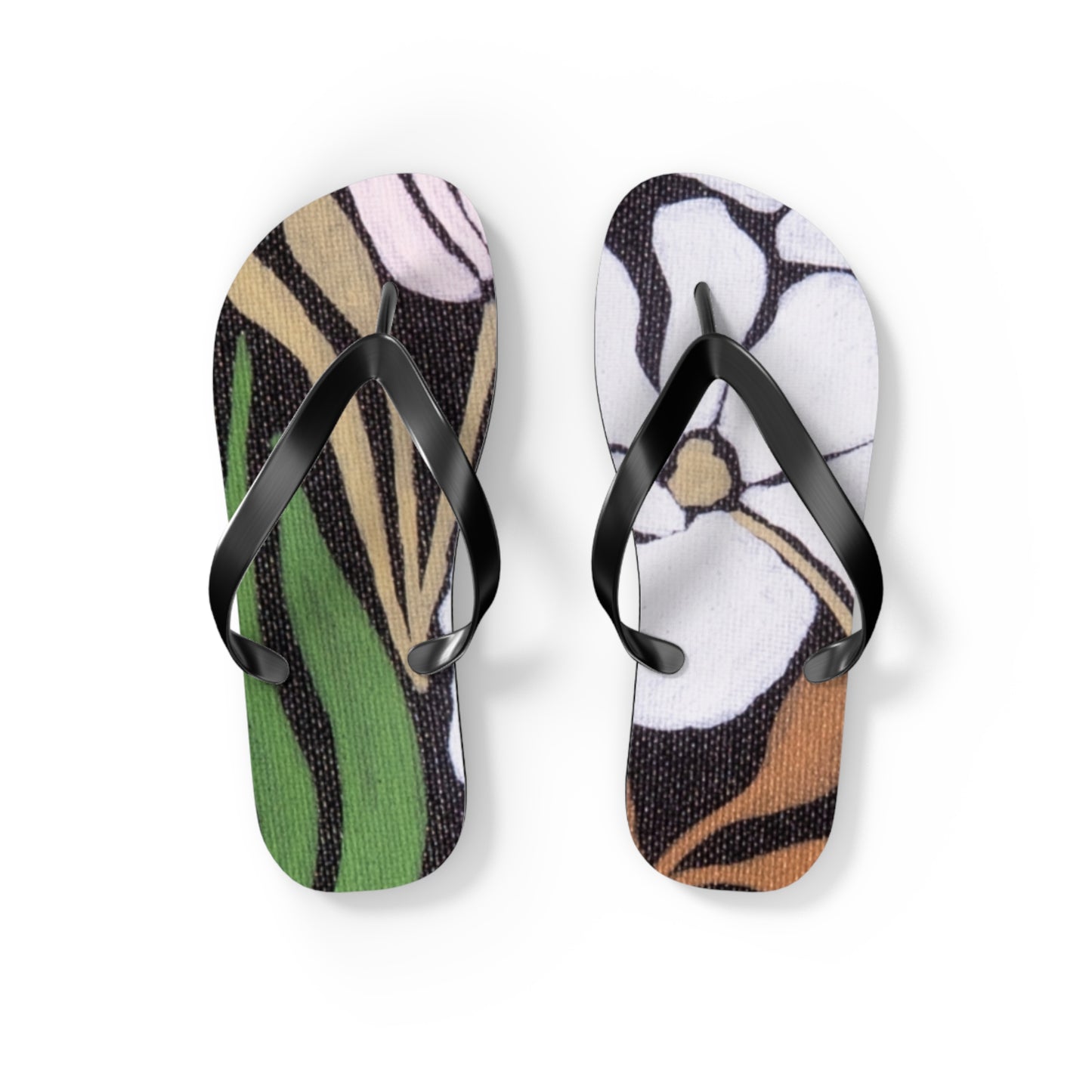 Garden moment Flip Flops – Retro Botanical Beach Sandals
