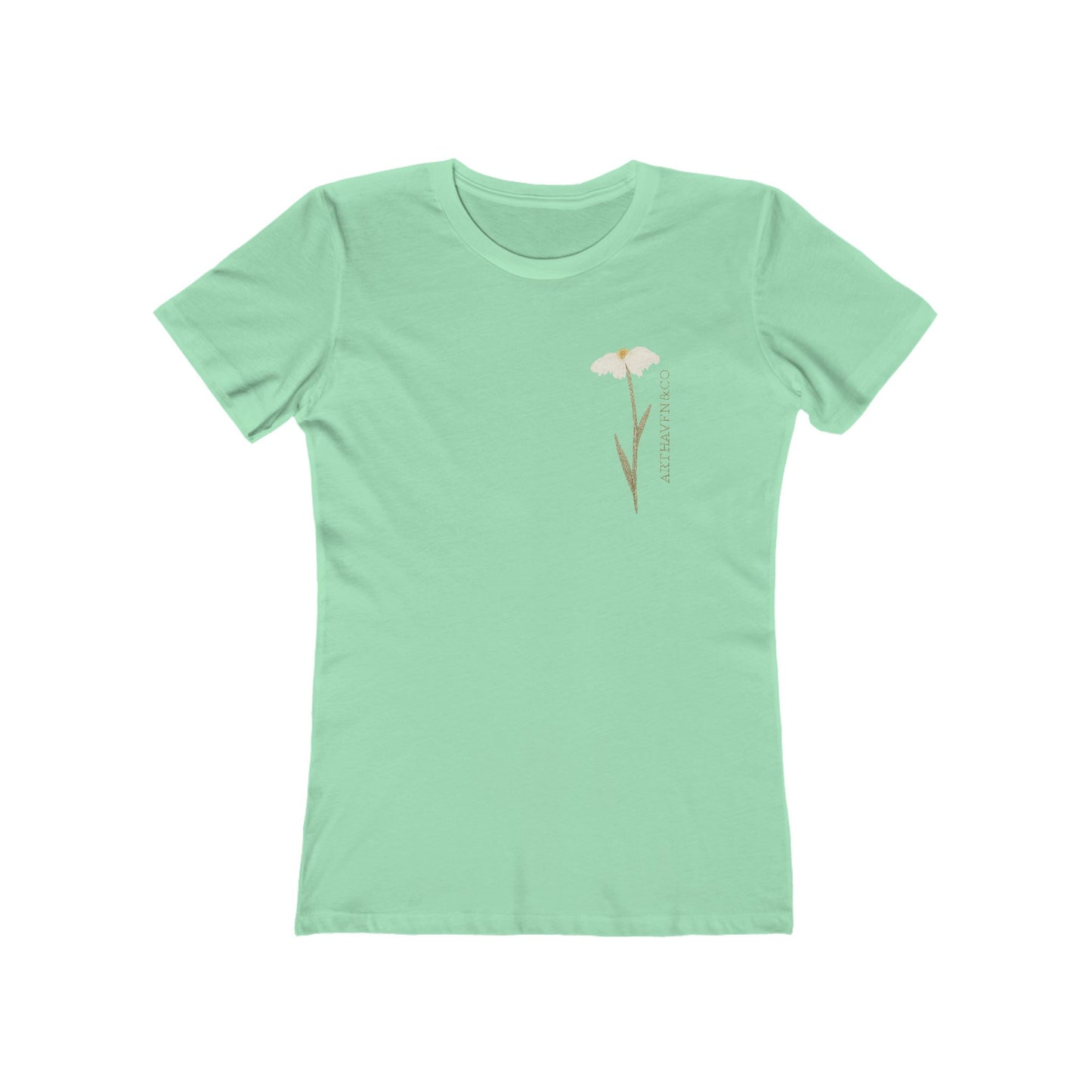 Floral Just  Breathe Tee — Women's Boyfriend Fit T-Shirt with Yellow Daisy Design