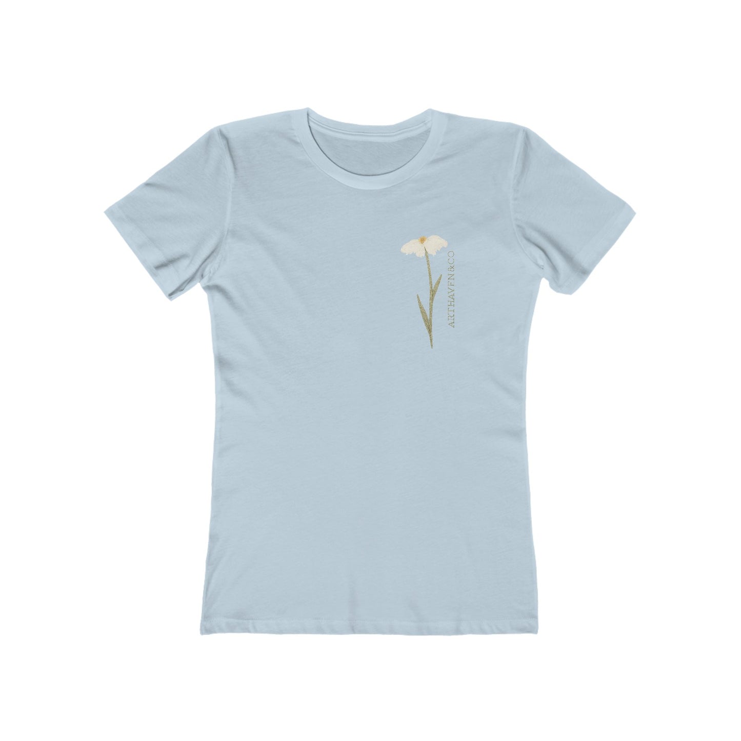 Floral Just  Breathe Tee — Women's Boyfriend Fit T-Shirt with Yellow Daisy Design