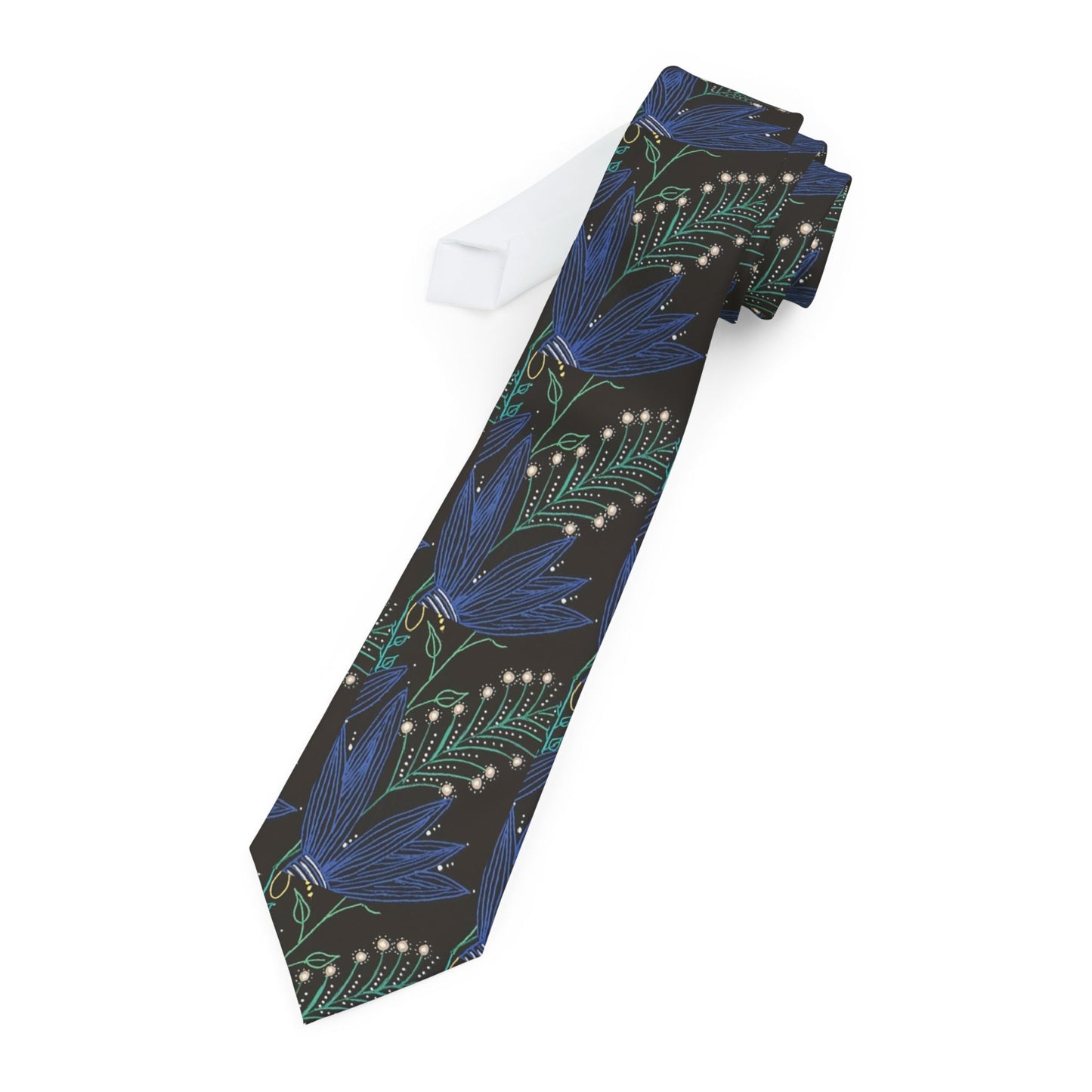 Necktie — Elegant Neutral Leaf Pattern Tie for Men (Subtle Botanical Design)