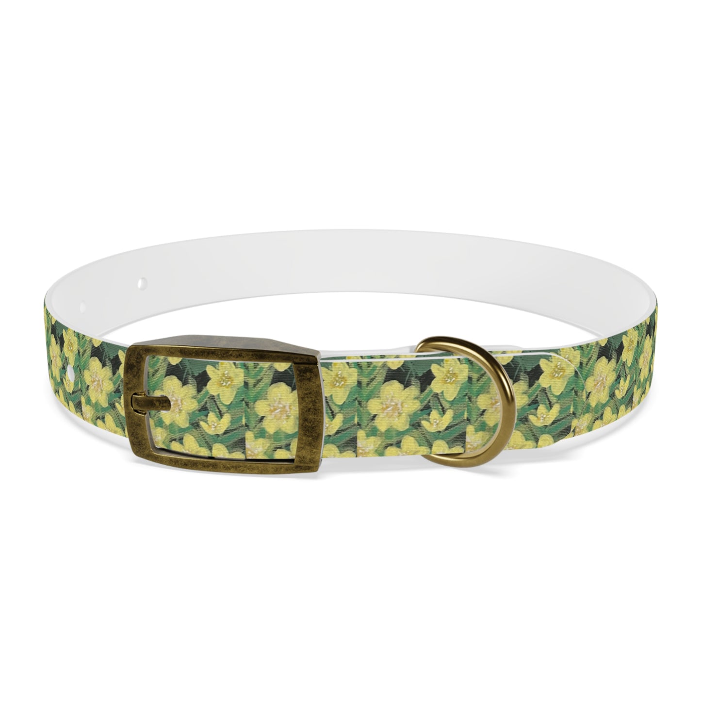 Yellow Floral Dog Collar — Spring Daffodil Pattern for Small & Medium Dogs