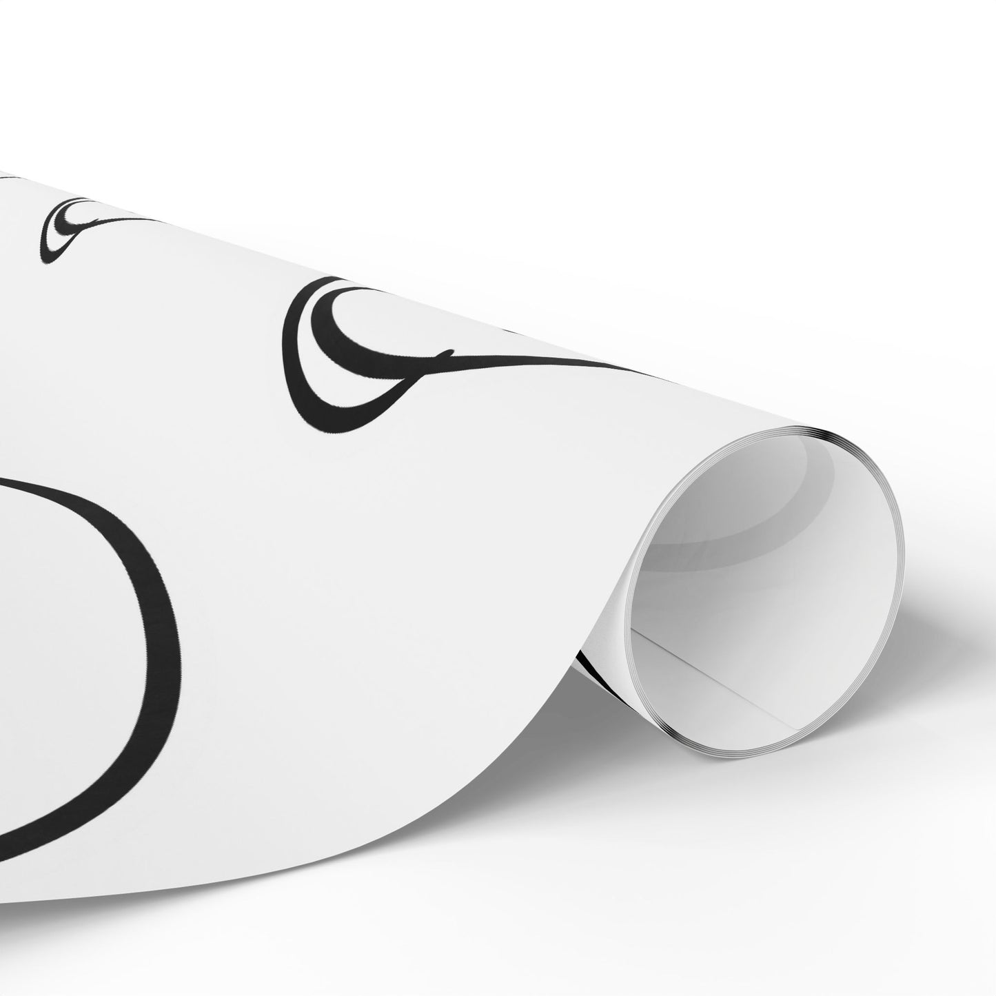 Smiling Face Pattern Wrapping Paper — Minimal Black & White Gift Wrap