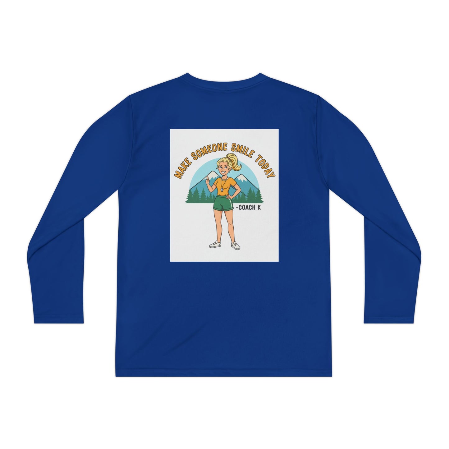 Youth Long Sleeve Tee — 'Run Mountain Climb Train' Graphic Athletic Shirt